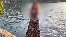 Beautiful African Woman Shows Her Pussy Outdoors on the Beach Without Panties