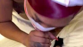 Masked Deep Throater Takes Big Cock!