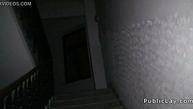 European brunette amateur in public setting