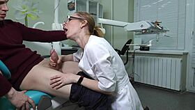 Hot Dentist With Glasses Boldly Sucks Monster Cock And Swallows Cum