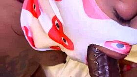 Masked Deep Throater Takes Big Cock!