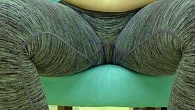 Teen babe teases her sugar daddy in leggings photoshoot