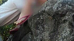 Beautiful African Woman Shows Her Pussy Outdoors on the Beach Without Panties