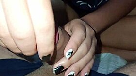 Watch My Wife Give Sloppy Handjob To Big Cock