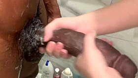 Stepbro says, 'try anal in shower, sis! 😱 huge dick'