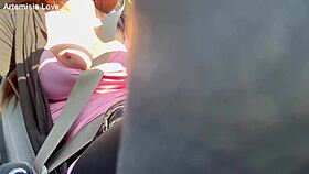 artemisia love flashing big boobs on car ride