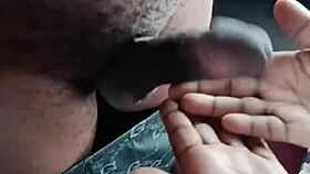 hot petite black girl sucking her boyfriend's big hard dick