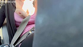 artemisia love flashing big boobs on car ride