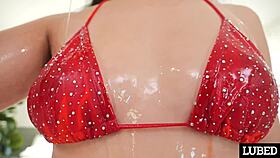 Thick Dick Covers Angel Gostosa in Oil and Cum