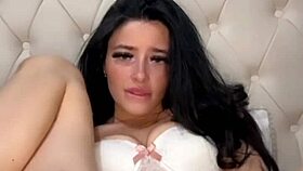 horny british exchange student fucks herself on webcam.