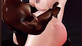 Punishing a submissive white woman in virtual reality with big black cock