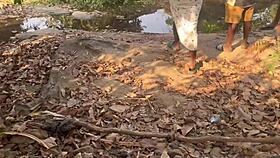 we rushed from river to mountain top for quick homemade doggystyle threesome fuck