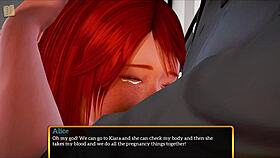 In my new family, the redhead handles a massive cock