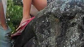 Beautiful African Woman Shows Her Pussy Outdoors on the Beach Without Panties