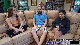 Dr. Tampa conducts a relaxed gynecology exam on Mira Monroe