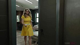 Blonde With Huge Tits Paying Off Debts With Blowjob