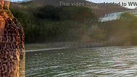 Beautiful African Woman Shows Her Pussy Outdoors on the Beach Without Panties