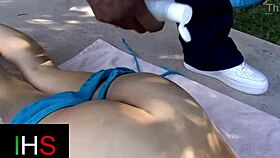 Can this brunette handle huge cock?