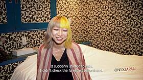 blonde japanese cutie, wow, first black cock experience!