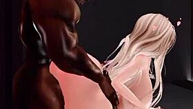 Punishing a submissive white woman in virtual reality with big black cock