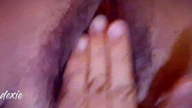 It's an early morning. The horny pornstar masturbates solo in bed.