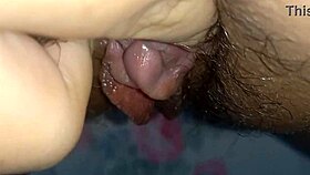 Latina's Hairy Pussy Clit Pulsing Hard!