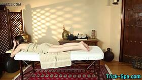 Sexy brunette teen massaged on hidden cam, wow!