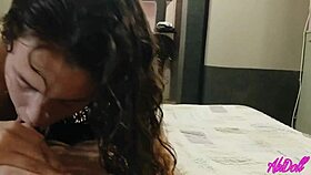 Sucking his dick after the shower in hotel room