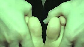 post workout footrub with toes and fingering