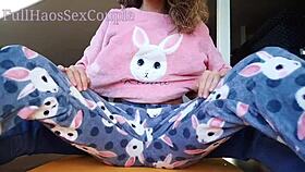 Hey, stepdaddy's teasing that petite asian teen's small tits and making her masturbate