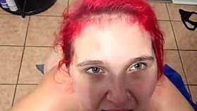 amber on her knees giving blowjob to daddy