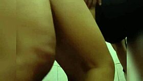 Asian pinay bent over for doggystyle blowjob in bathroom with loud moaning