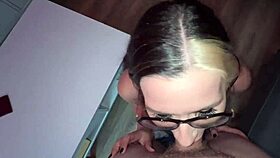 Young Slut Licks Balls and Gets Facial Cumshot