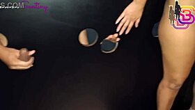 My wife reveals the guy's 25cm cock at the party blowjob session