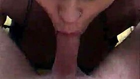 My stepsister shows her apartment with dick in mouth, cum on natural tits?