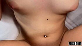 My sexy neighbor moans as her tiny pussy struggles with that big cock