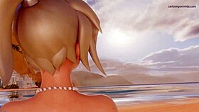 mercy's nude beach vacation with big cocks 😏