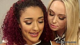 Ebony Takes Anal Strap-On Fuck In Threesome Lezdom!