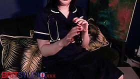 british nurse works her cunt with fucking machine hard