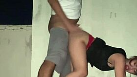 Babe fucked on the roof of a building outdoors