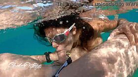 Pornstar Sheila Ortega sucking and fucking underwater while snorkeling