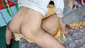 Desi bride in yellow dress moans loudly getting monster cock