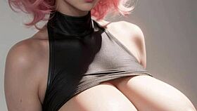 Ai model girl with big tits balloon