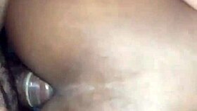 a brunette gags on dick in the forest