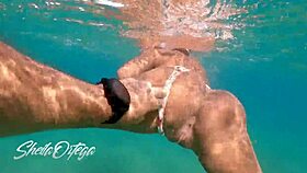 Pornstar Sheila Ortega sucking and fucking underwater while snorkeling