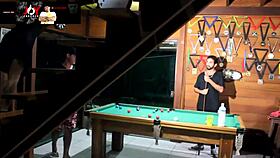 i lost at pool, so my wife and friend took over