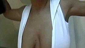 Ines Cudna strips naked during workout with ripped clothes