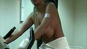 Ines Cudna strips naked during workout with ripped clothes