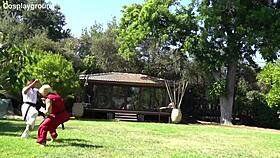 jade kush as chun li gets fucked by two big cocks