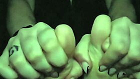 post workout footrub with toes and fingering